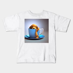 Puppuccino Coffee And Cute Puppy Doggy Kids T-Shirt